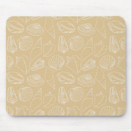 Mousepad White Shells on Sandy Beige