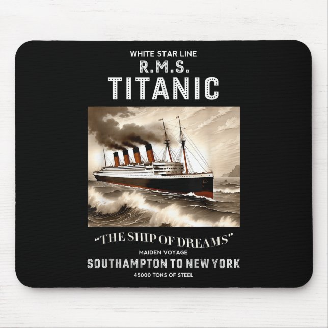 Mousepad White Star Line Rms Titanic Ship Boys Kids Men  (Frente)