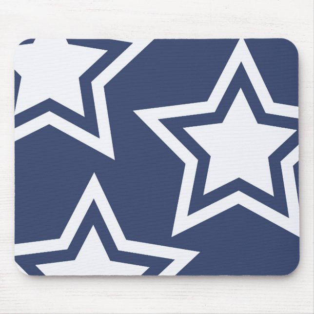 Mousepad White Stars Azul (Frente)