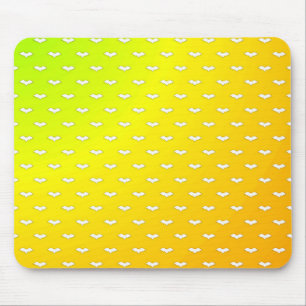 Mousepad White Tiny Bats Yellow
