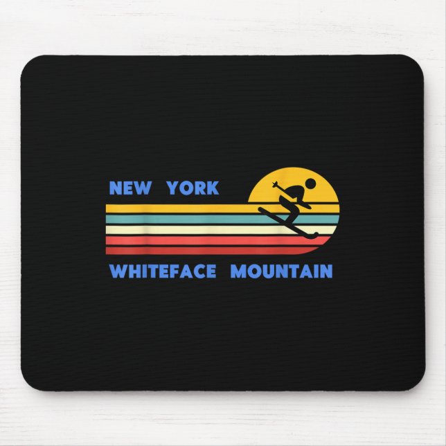 Mousepad Whiteface Mountain New York Skiing Skier Ski Retro (Frente)