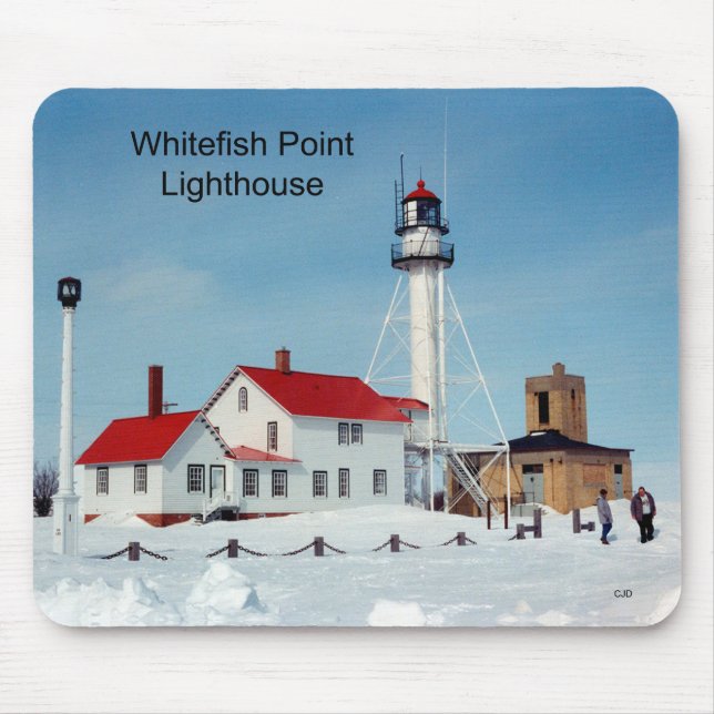 Mousepad Whitefish Point Lighthouse para o inverno (Frente)