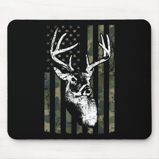 Mousepad Whitetail Buck Deer Hunting EUA Camouflage América (Frente)