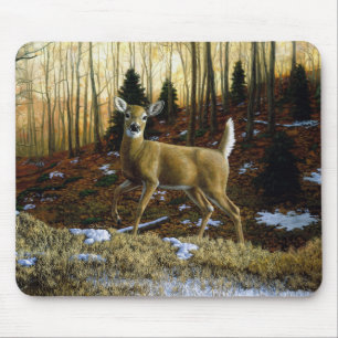 Mousepad Whitetail Deer Doe na Floresta de outono