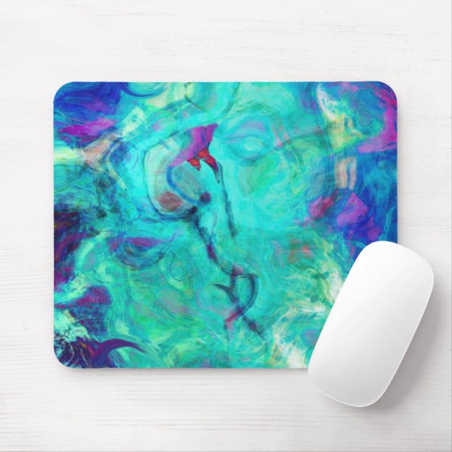 Mousepad Wild Aqua Water Abstrato Art (Com mouse)