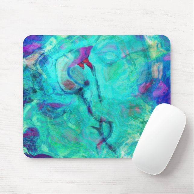 Mousepad Wild Aqua Water Abstrato Art (Com mouse)