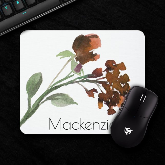 Mousepad Wildbloom | Terracotta Orange Bohemian Personaliza (Criador carregado)