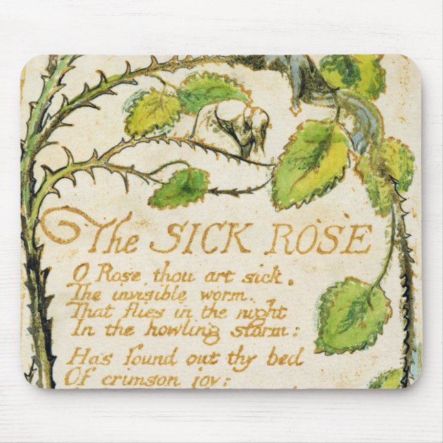 Mousepad William Blake | o rosa doente, das canções de (Frente)
