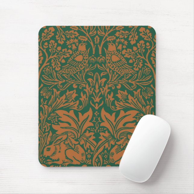 Mousepad William Morris 1881 Birds, Rabbit Floral Pattern (Com mouse)