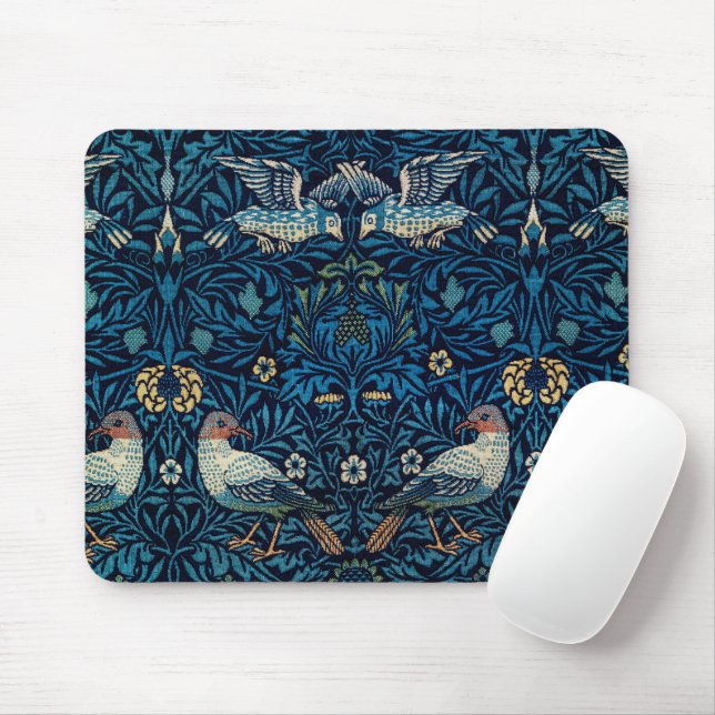 Mousepad William Morris Blue Birds Tapeçaria Clássica (Com mouse)