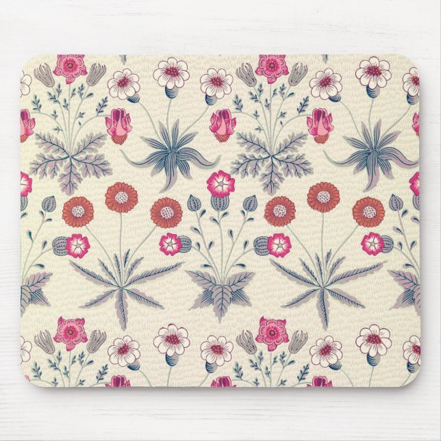 Mousepad William Morris Daisy Padrão Floral Laranja Vermelh (Frente)