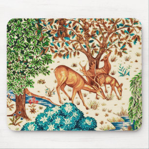 Mousepad William Morris Deer por uma Beige da Tapeçaria Bro