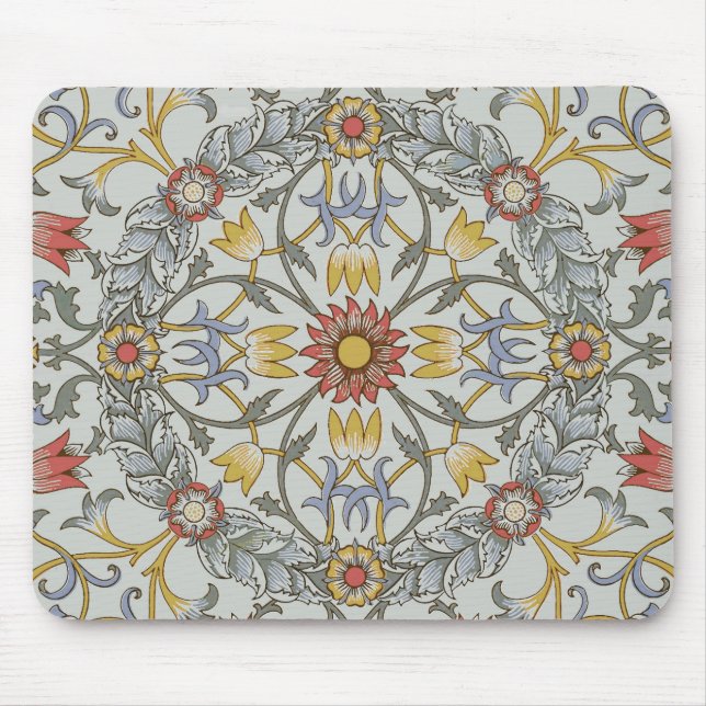 Mousepad William Morris Floral Circle Flower Illustration (Frente)