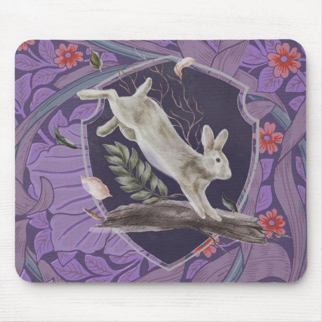 Mousepad William Morris Forest Rabbit Arte Floral Nouveau (Frente)