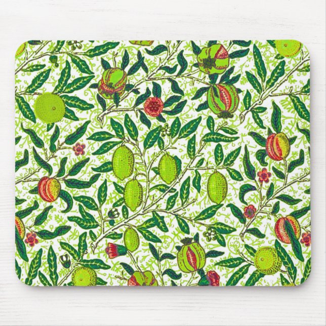 Mousepad William Morris Fruta Exótica, Verde limão (Frente)