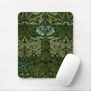 Mousepad William Morris Grandes Folhas Verdes e Flor Azul