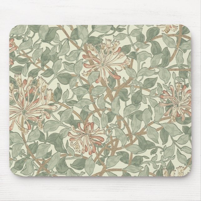 Mousepad William Morris Honeysuckle Green Floral (Frente)