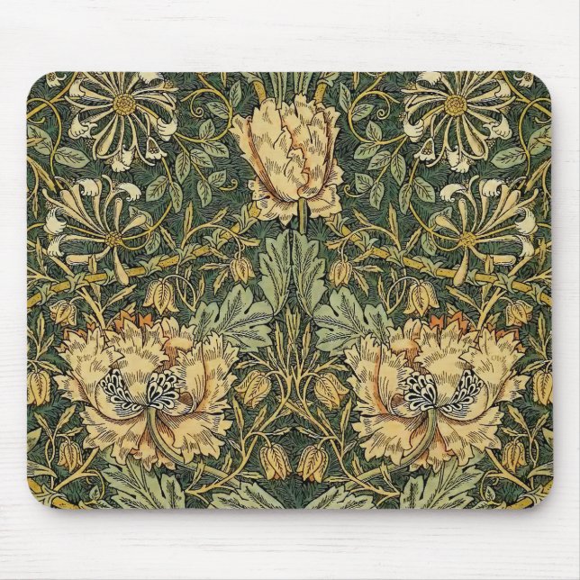 Mousepad William Morris Honeysuckle Green Floral (Frente)