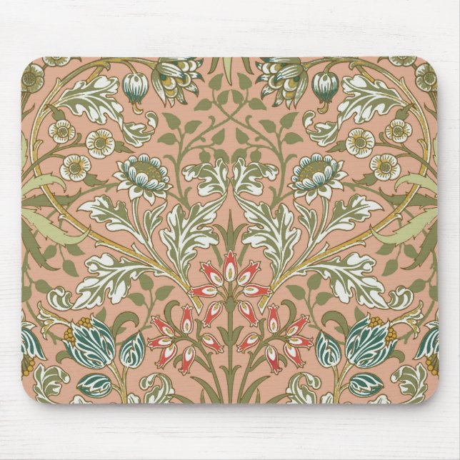 Mousepad William Morris Hyacinth Flor Rosa Art (Frente)