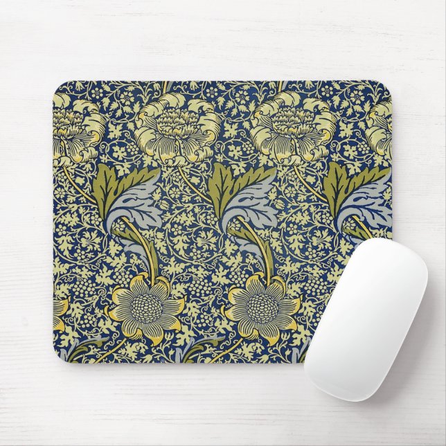 Mousepad William Morris Kennet Floral Wallpaper Azul (Com mouse)