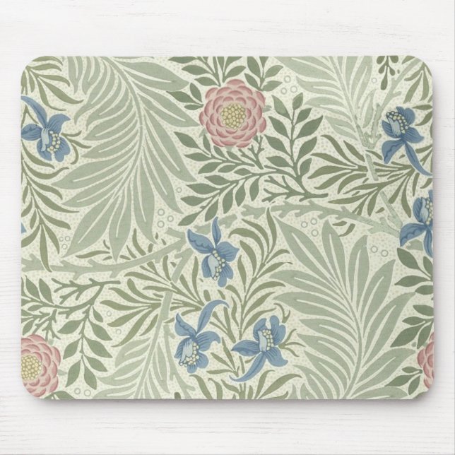 Mousepad William Morris Larkspur Floral Wallpaper Padrão (Frente)