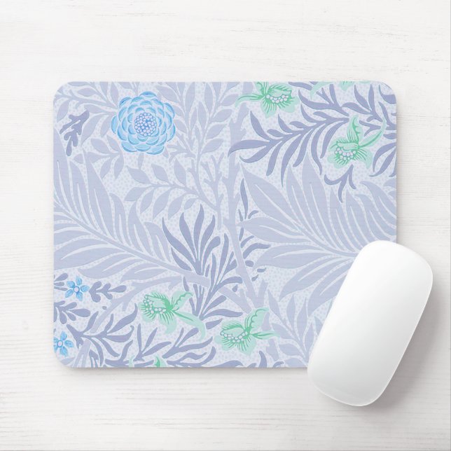 Mousepad William Morris - Larkspur - Flores e Folhas Azuis (Com mouse)