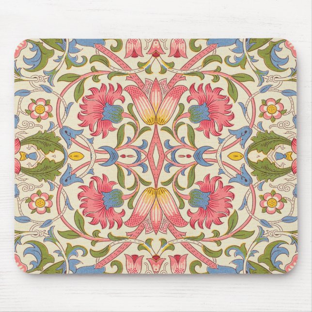 Mousepad William Morris Lodden Padrão Floral Pastel  (Frente)