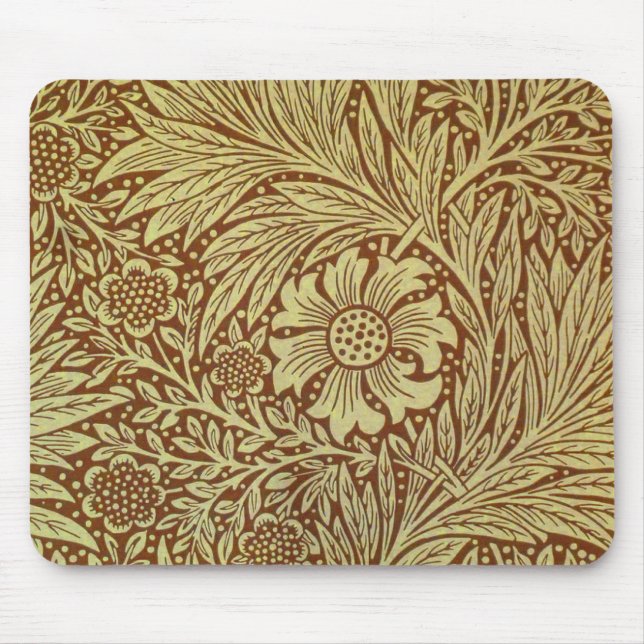 Mousepad William Morris Marigold Padrão Antiquado de Flor (Frente)