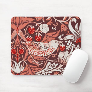 Mousepad William Morris Morango Ladrão Terracota Pássaro