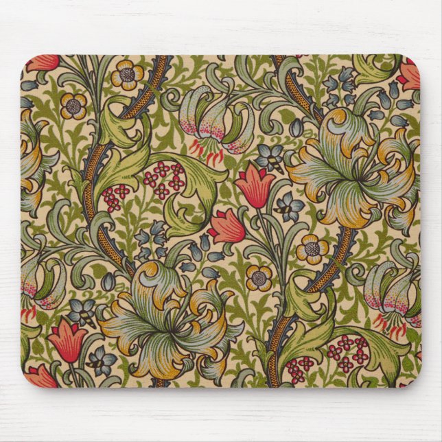 Mousepad William Morris Ouro Lily Antique (Frente)