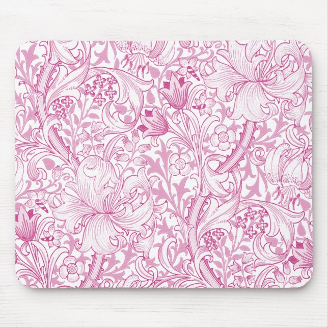 Mousepad William Morris Ouro Lily Floral Patterno (Frente)
