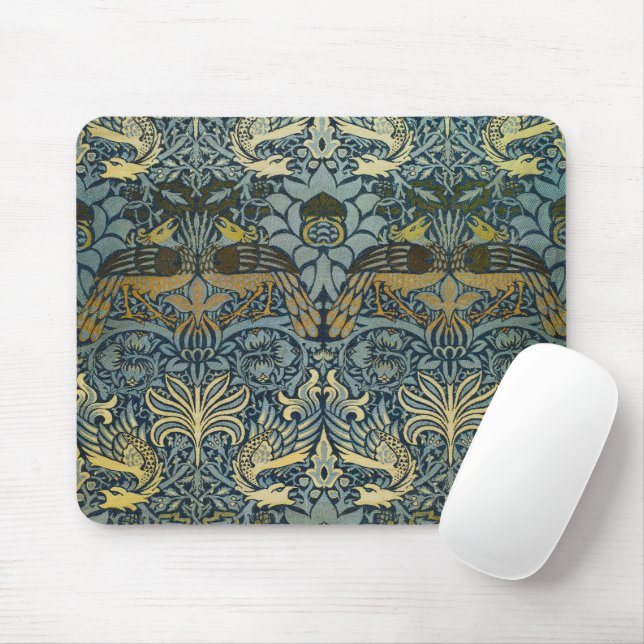 Mousepad William Morris Peacock Dragon Clássico (Com mouse)