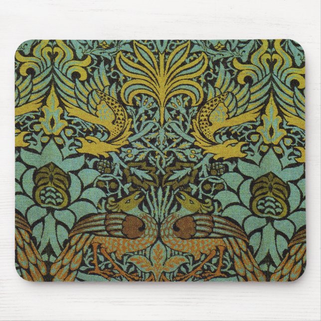 Mousepad William Morris Peacock Dragon Wallpaper (Frente)