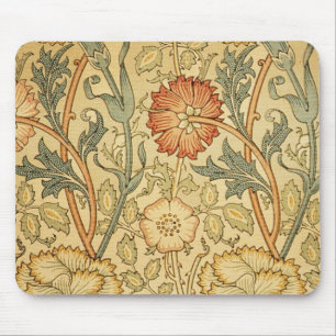 Mousepad William Morris Pink Rose Flower Wallpaper Padrão