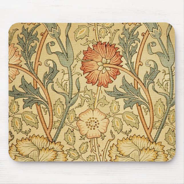 Mousepad William Morris Pink Rose Flower Wallpaper Padrão (Frente)