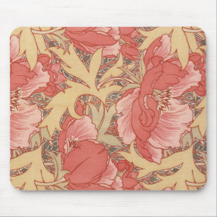 Mousepad William Morris Poppies Floral Art Nouveau Pattern