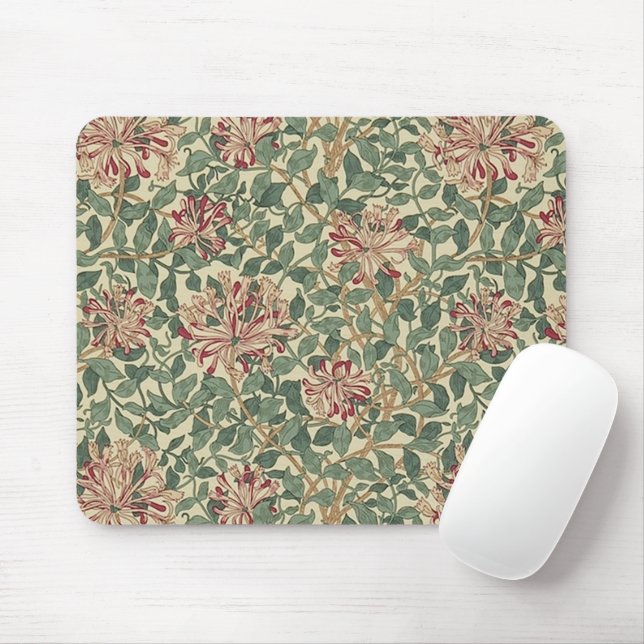 Mousepad William Morris - Rosas e Folhas de Honeysuckle (Com mouse)
