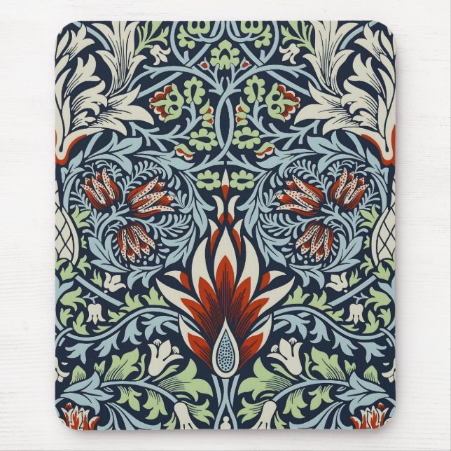 Mousepad William Morris Snakeshead Floral Clássica Botânica (Frente)