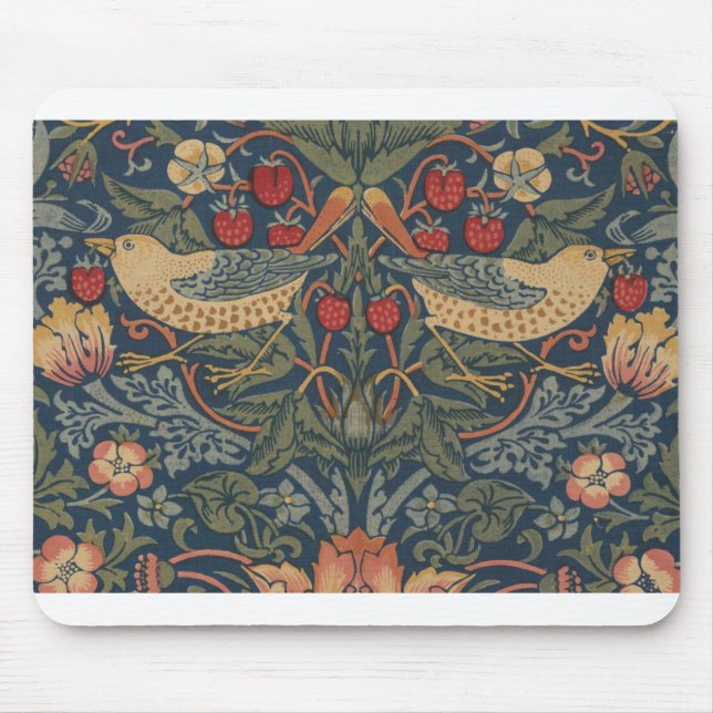 Mousepad William Morris Strawberry Theves Birds (Frente)