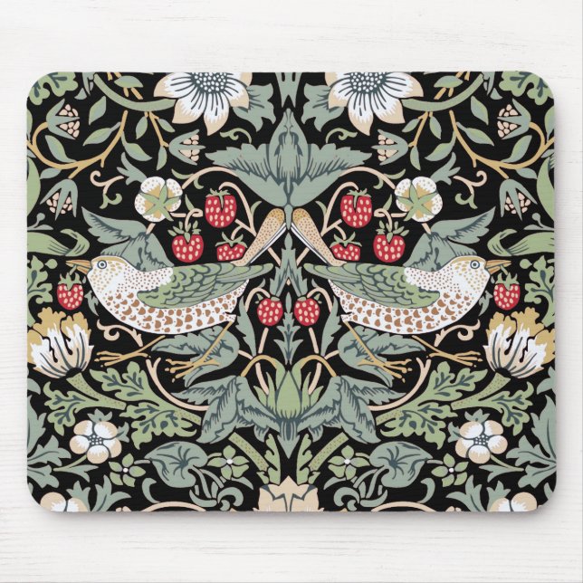 Mousepad William Morris Strawberry Thief I Black Birds (Frente)