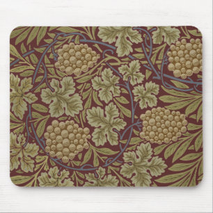 Mousepad William Morris Vine Grape Red Green Art