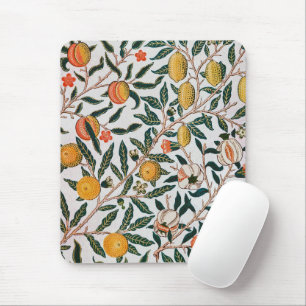 Mousepad William Morris Vintage Frutas Romã Branco
