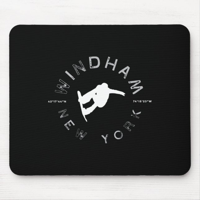 Mousepad Windham New York Vintage Retro Snowboard (Frente)
