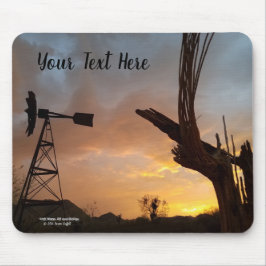 Mousepad Windmill e Saguaro Cactus Skeleton no Sunset