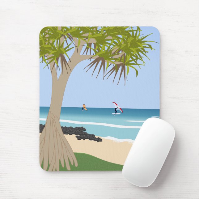 Mousepad Wing Foil Surfers Pandanus Tree na Praia (Com mouse)