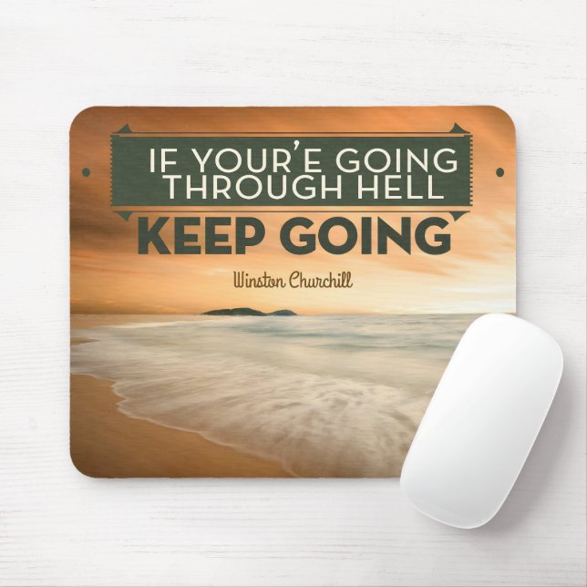 Mousepad Winston Churchill, citação Inspiracional "Continua (Com mouse)