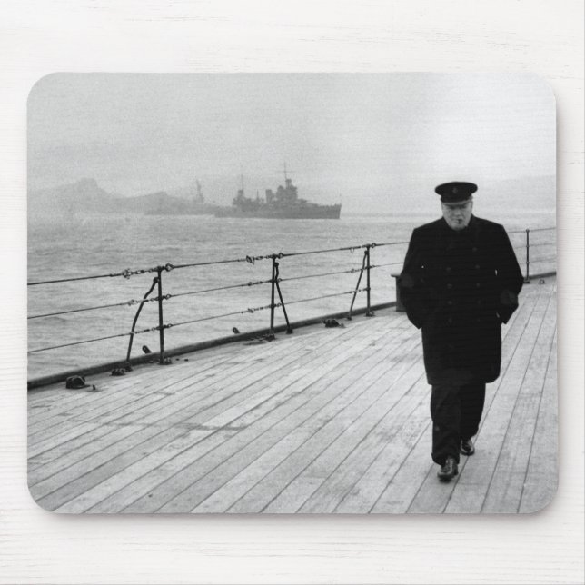Mousepad Winston Churchill no mar (Frente)