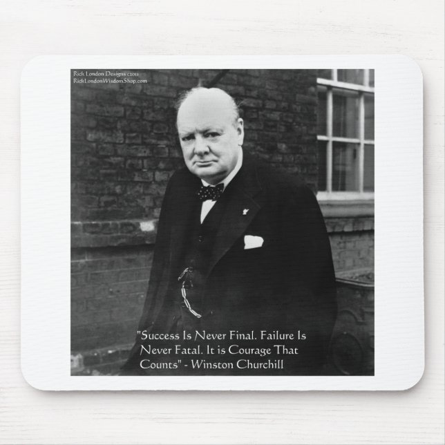 Mousepad Winston Churchill "Success Nunca Final" Ofertas (Frente)