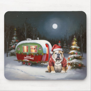 Mousepad Winter Bulldog Caravan Christmas Adventure
