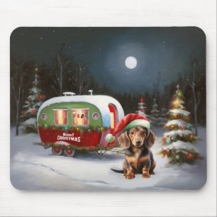 Mousepad Winter Dachshund Caravan Christmas Adventure